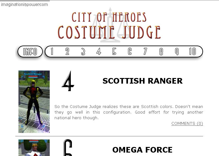 Costume Judge Website